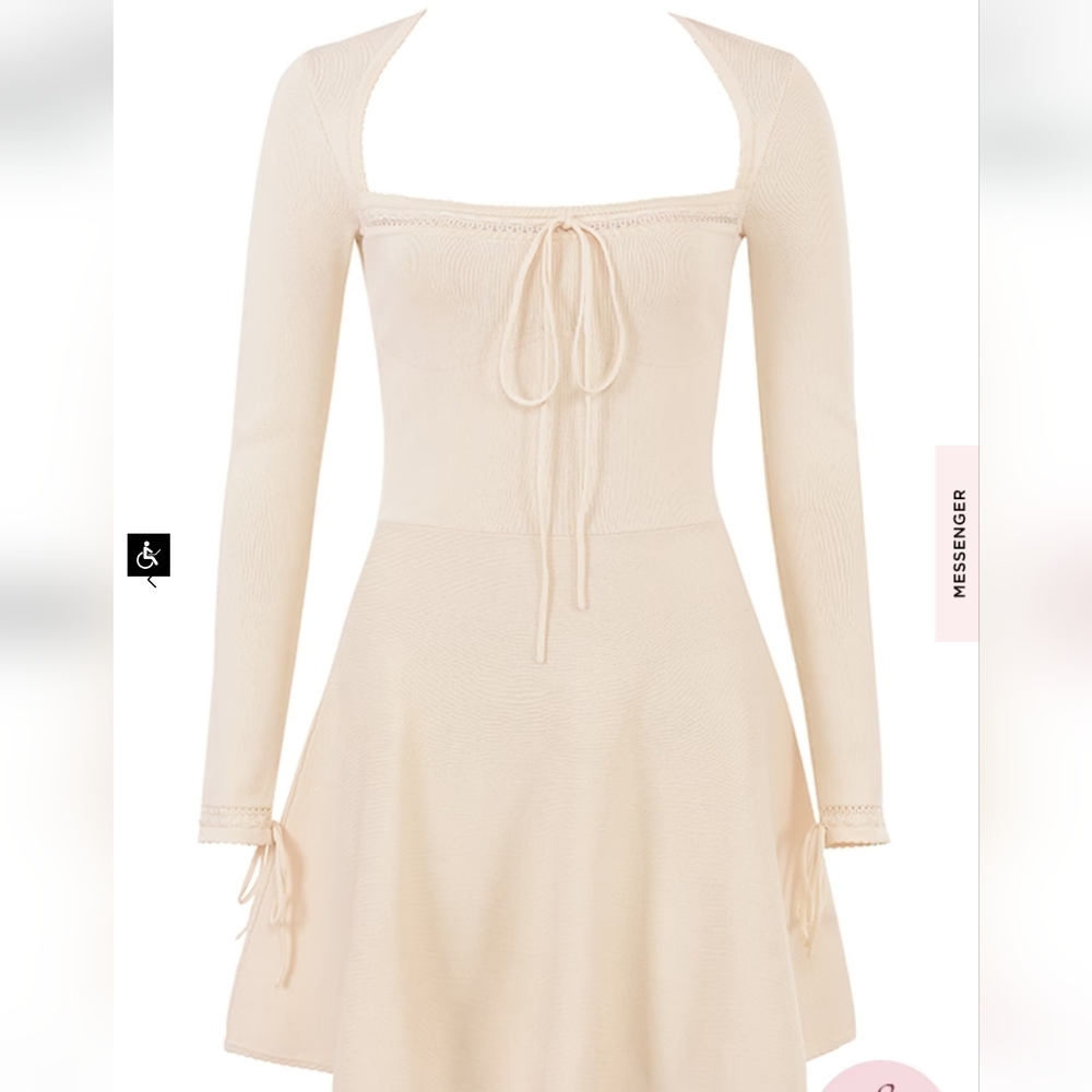 House of CB Caprice Cream Dainty Knit Mini Dress - Picture 13 of 16